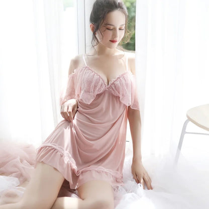 Lace See-Through Suspender Nightgown SCD0026