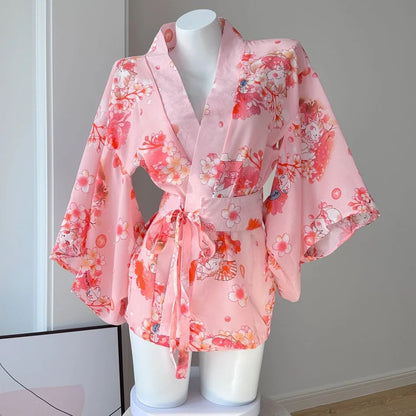 Spring Autumn Cherry Blossom Kimono Dress SCD0071